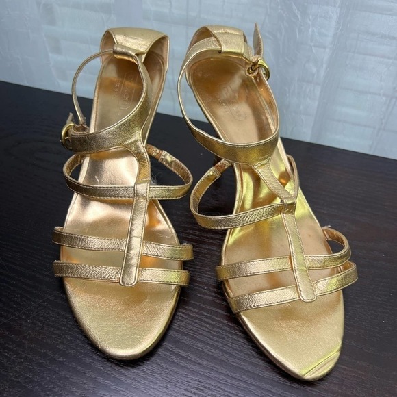 Coach, metallic gold strap he sandals, size 8 B. #002 - Picture 2 of 13